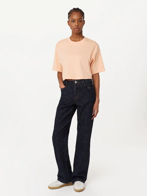 The Cropped Boxy T-Shirt in Peach