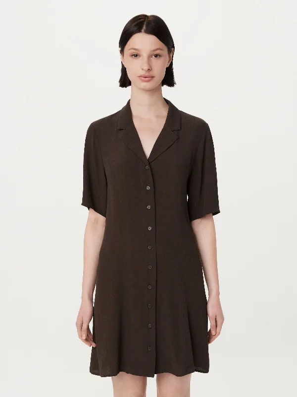 The Camp Collar Dress in Dark Chocolate