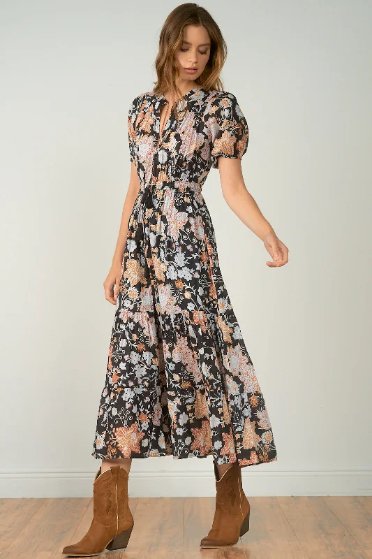 Button Front Maxi Dress