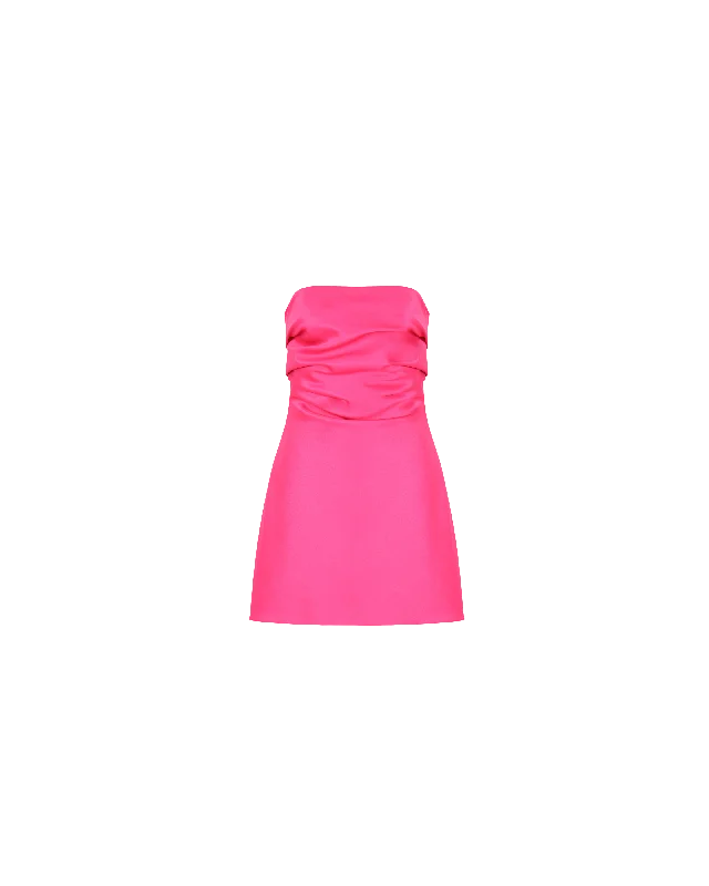 CHER SATIN MINIDRESS SUPER PINK