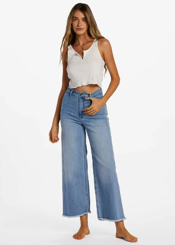 Free Fall Indigo Wide-Leg Jeans - Surf Spray