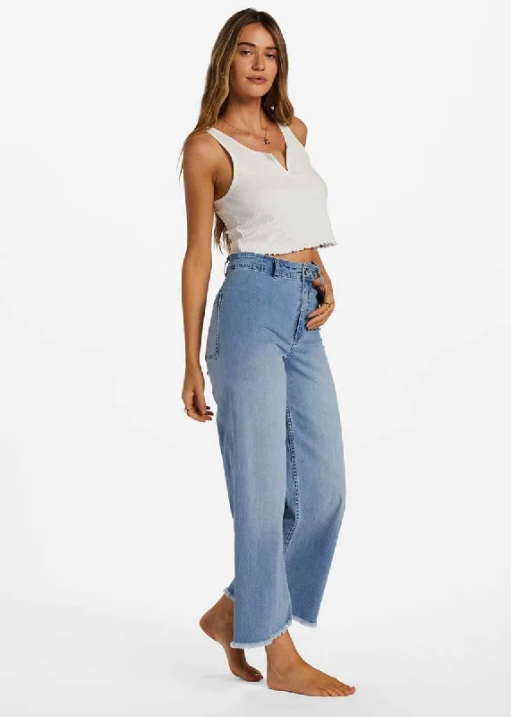 Free Fall Indigo Wide-Leg Jeans - Surf Spray