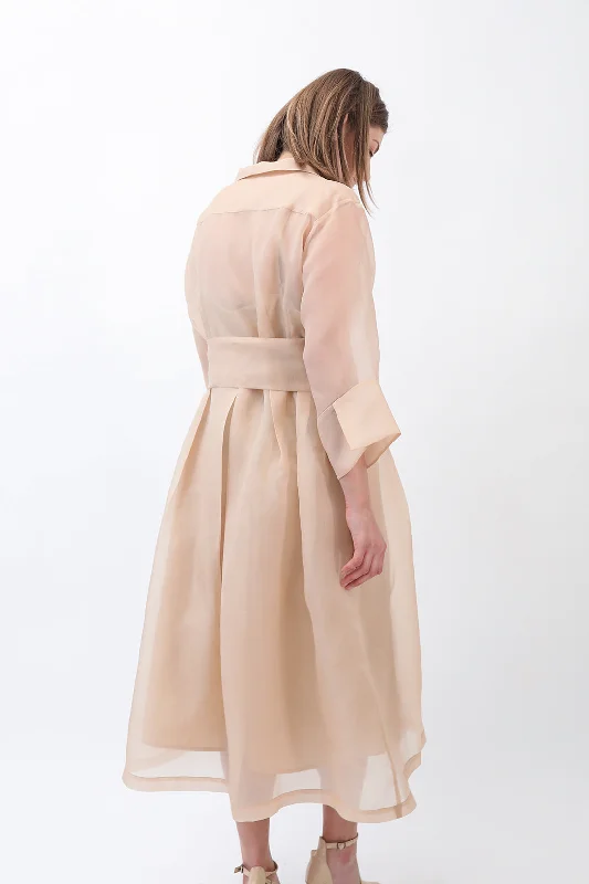 GABRIELLE DRESS IN SILK ORGANZA CHATEAU COCOA