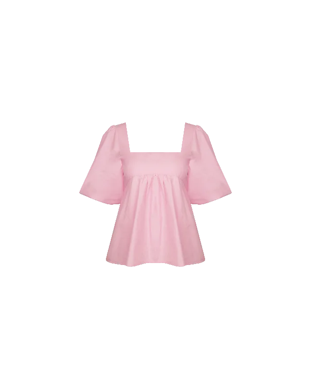 MARGIE TIE-BACK BLOUSE PINK