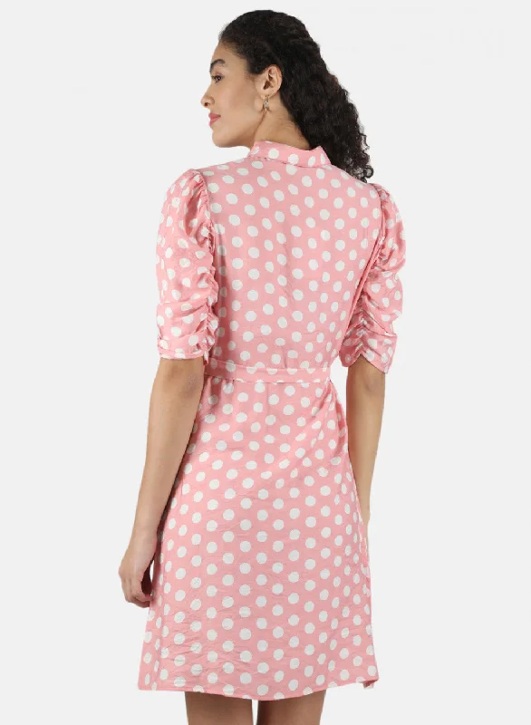 Women Pink Printed Dress