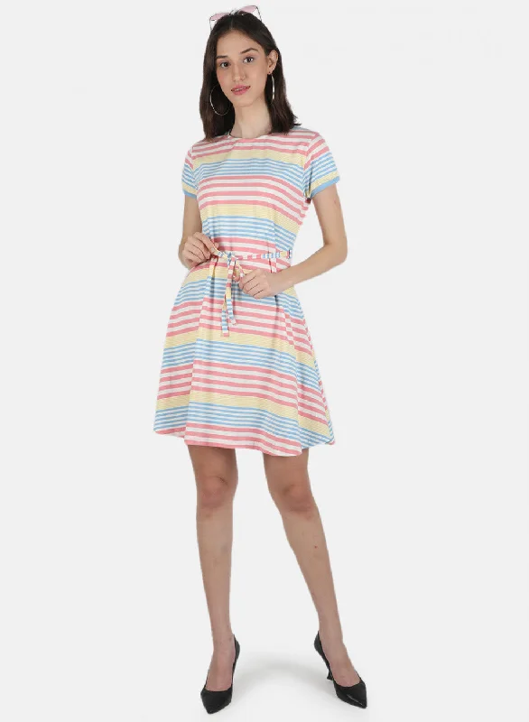 Women Pink Stripe Tunic