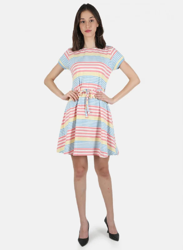 Women Pink Stripe Tunic