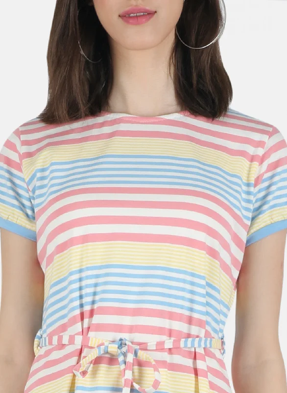 Women Pink Stripe Tunic