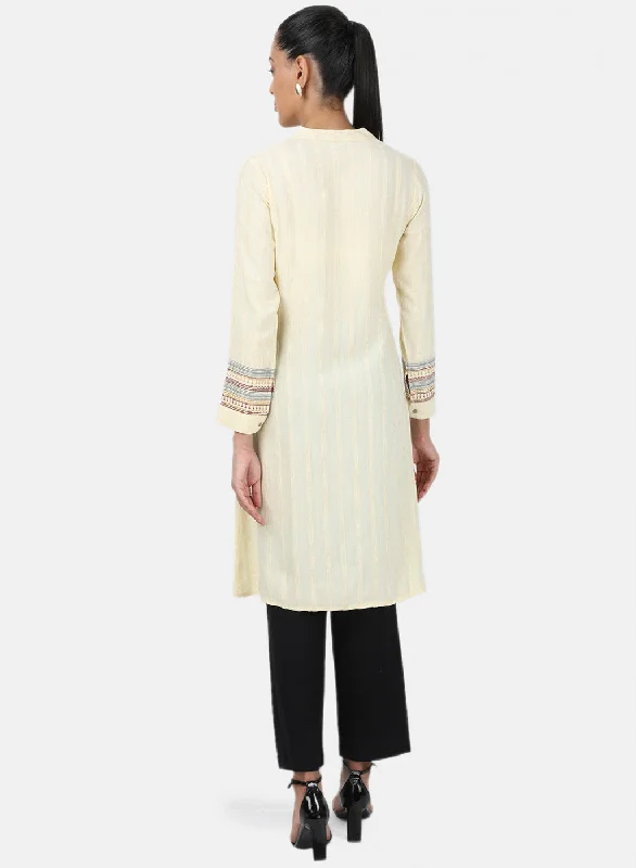 Womens Cream Embroidered Tunic