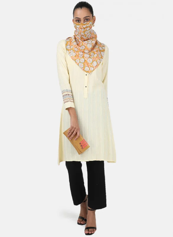 Womens Cream Embroidered Tunic