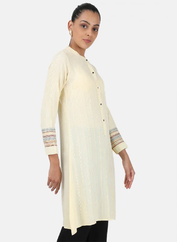 Womens Cream Embroidered Tunic