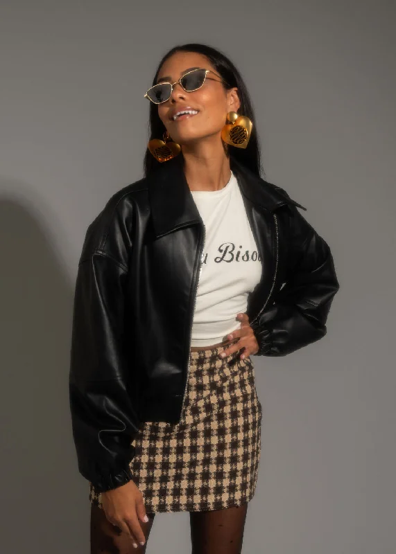 Normandie Brown Plaid Mini Skirt