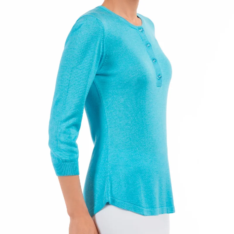 Silk Viscose Tunic in Turquoise