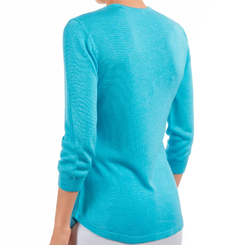 Silk Viscose Tunic in Turquoise