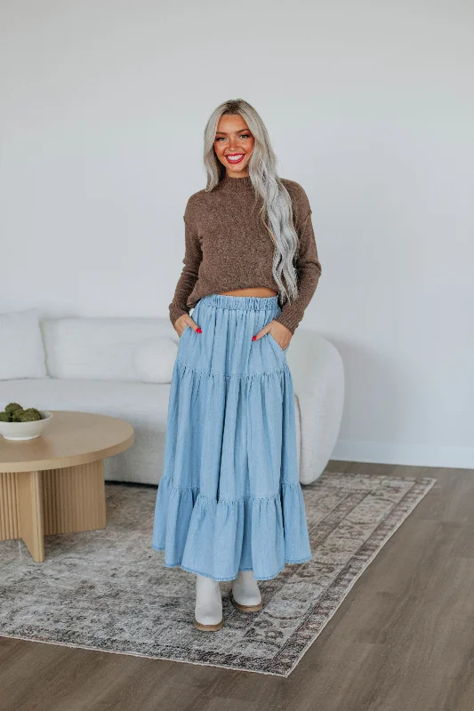 Sonni Denim Maxi Skirt