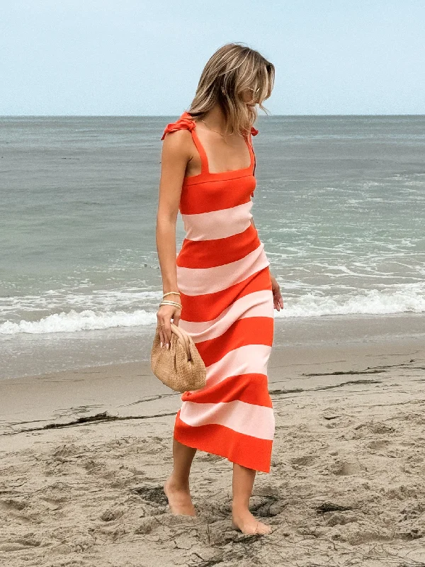 Tangerine Skies Knit Midi Dress