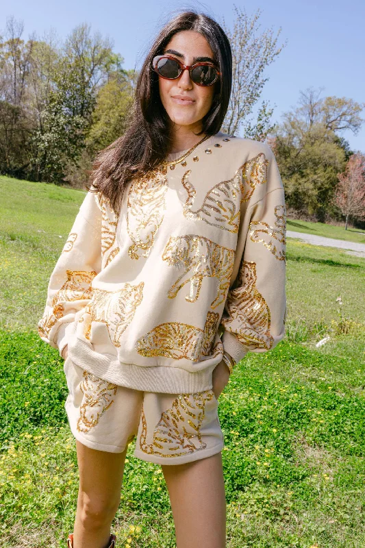 Beige & Gold All Over Tiger Short