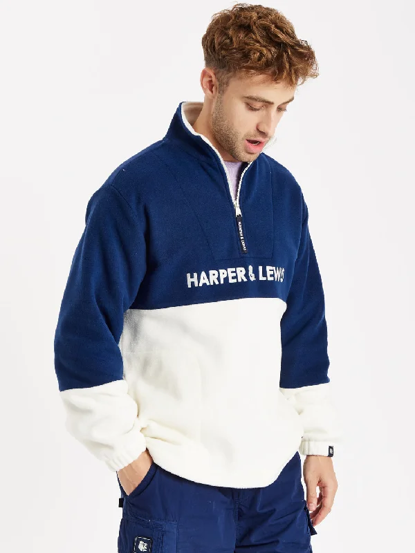 Berkley 1/4 Zip Fleece Navy & Cream