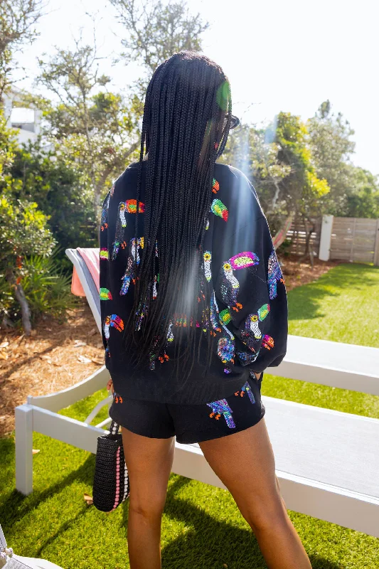 Black Scattered Toucan Shorts