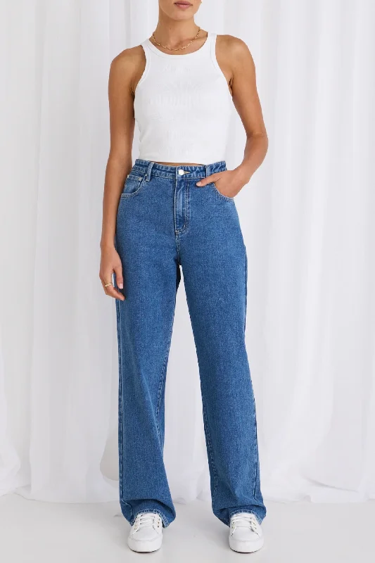 Lilah True Blue High Waist Relaxed Leg Jean