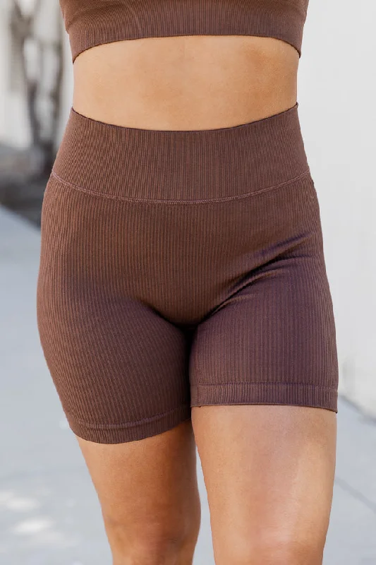 Making Strides Brown Seamless Active Biker Shorts FINAL SALE