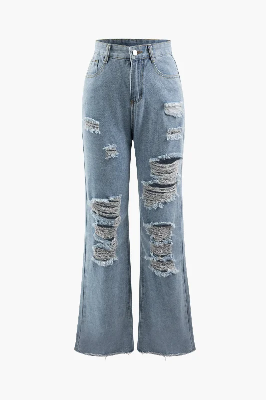 Frayed High Waist Jeans