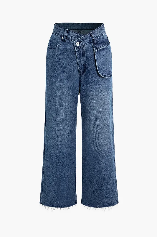 Faded Straight-Leg Jeans