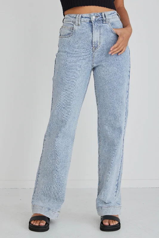 Milly Pale Blue High Waist Wide Leg Jean