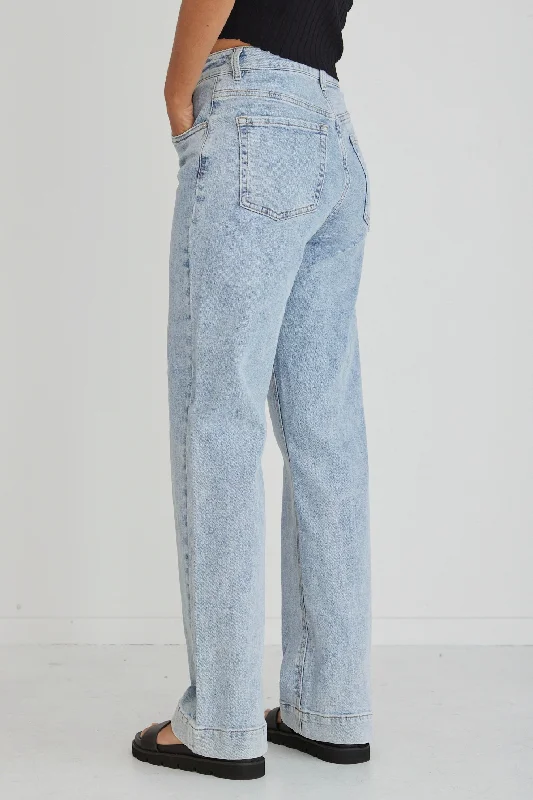 Milly Pale Blue High Waist Wide Leg Jean