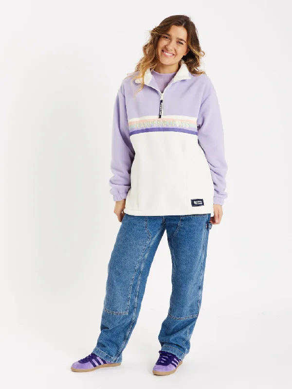 One Eighty 1/4 Zip Fleece Lavender & Cream