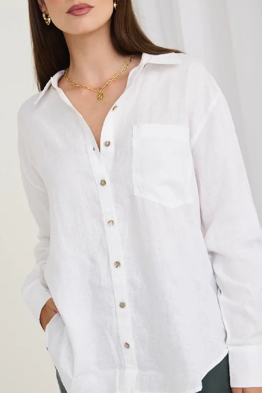 Optimum White Linen Oversized Shirt