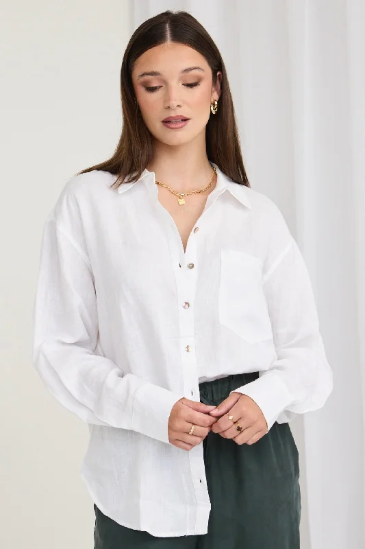 Optimum White Linen Oversized Shirt