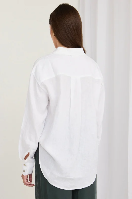 Optimum White Linen Oversized Shirt