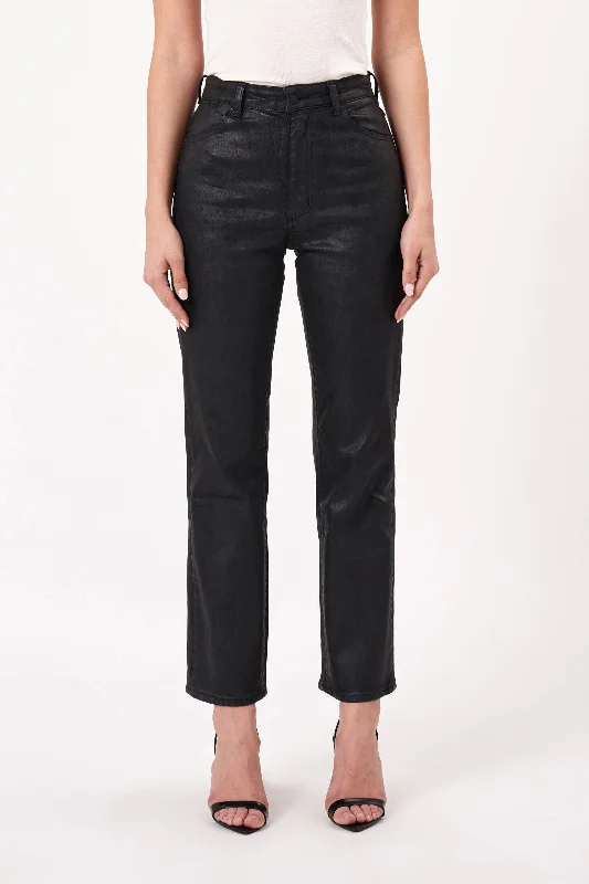 Original Black Coated High Straight Denim Jean