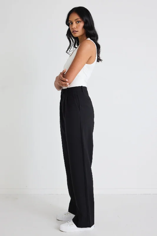 Sister Black Textured Wide Leg Pants