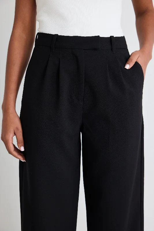 Sister Black Textured Wide Leg Pants