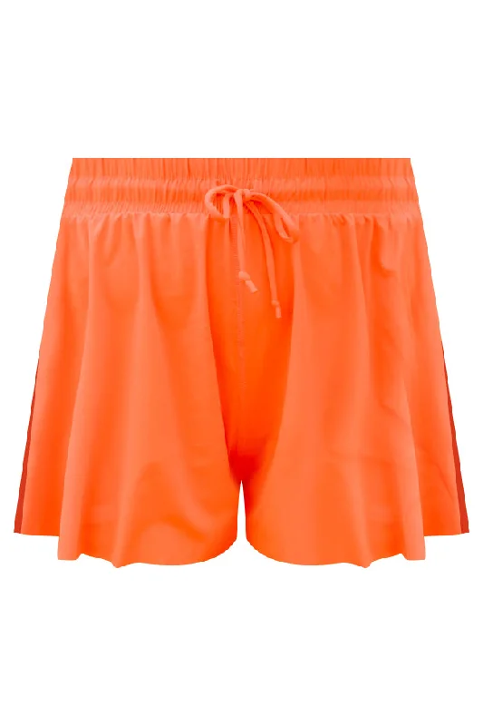 You're Worth It Bright Coral Flowy Active Shorts FINAL SALE