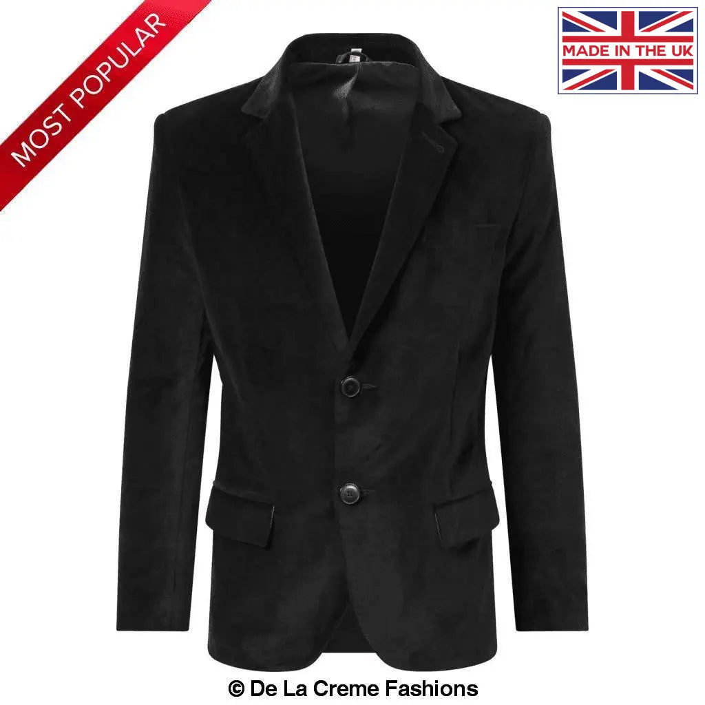 Black Velvet Slim Fit Formal Blazer (G20-VELVET)