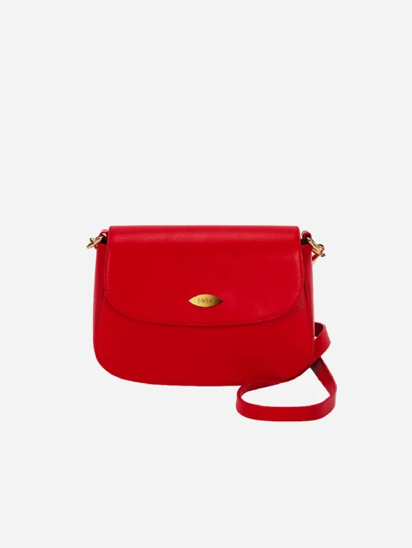 Celim Apple Leather Vegan Crossbody Bag | Lipstick Red