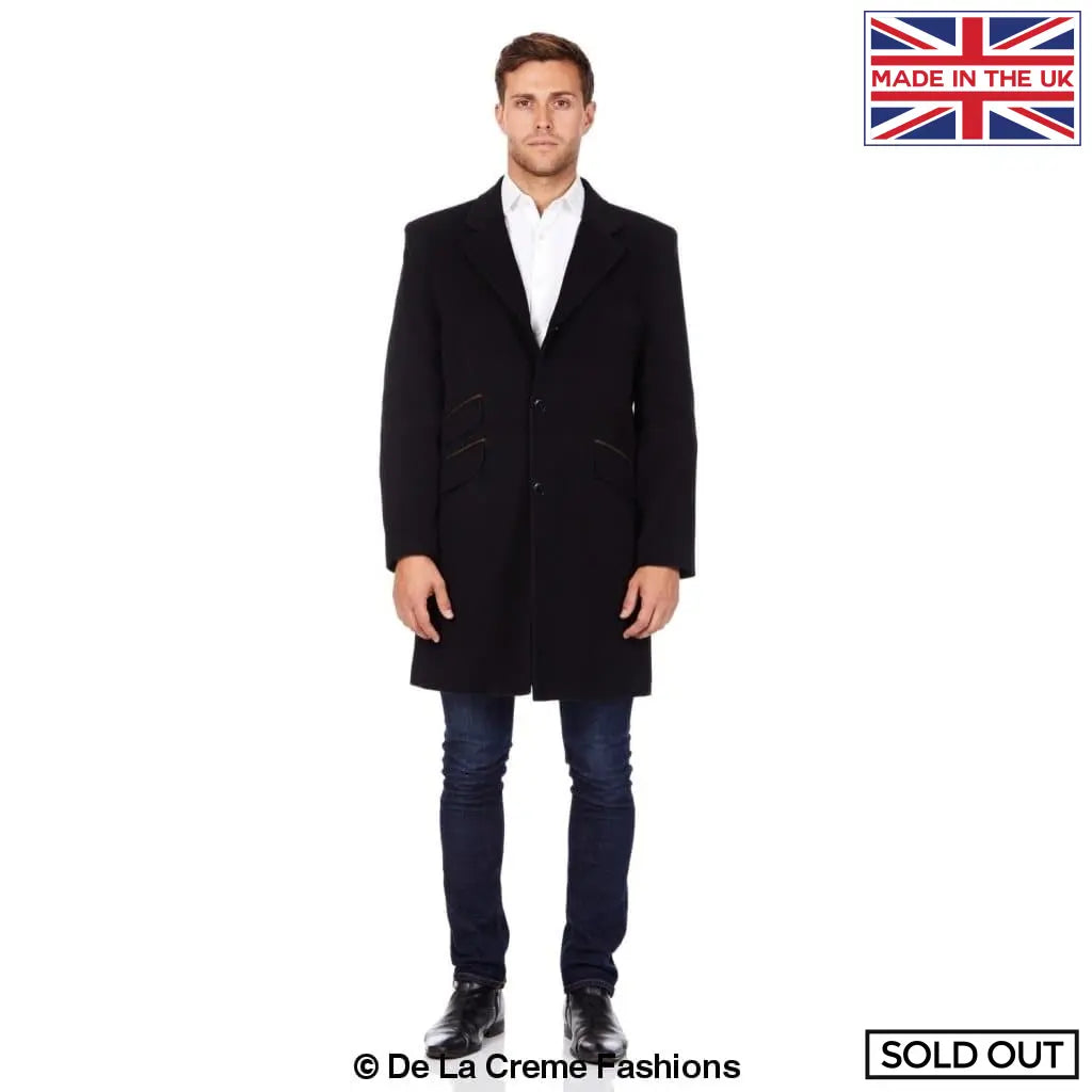 De La Creme MAN - Wool Blend Single Breasted Retro Mod Coat