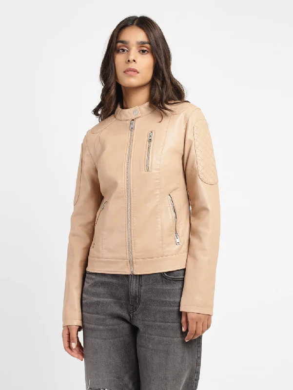 Women's Solid Band Neck Jackets