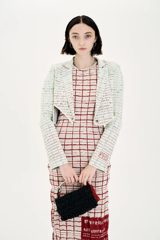 ORCHID PLAID PRINT CROPPED JACKET