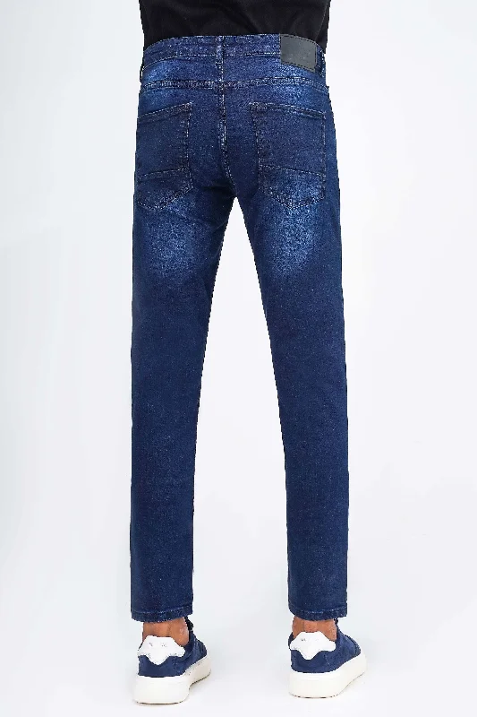 SLIM LEG DENIM JEANS NAVY BLUE