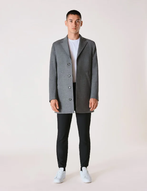 Tech Wool Coat Grey Melange