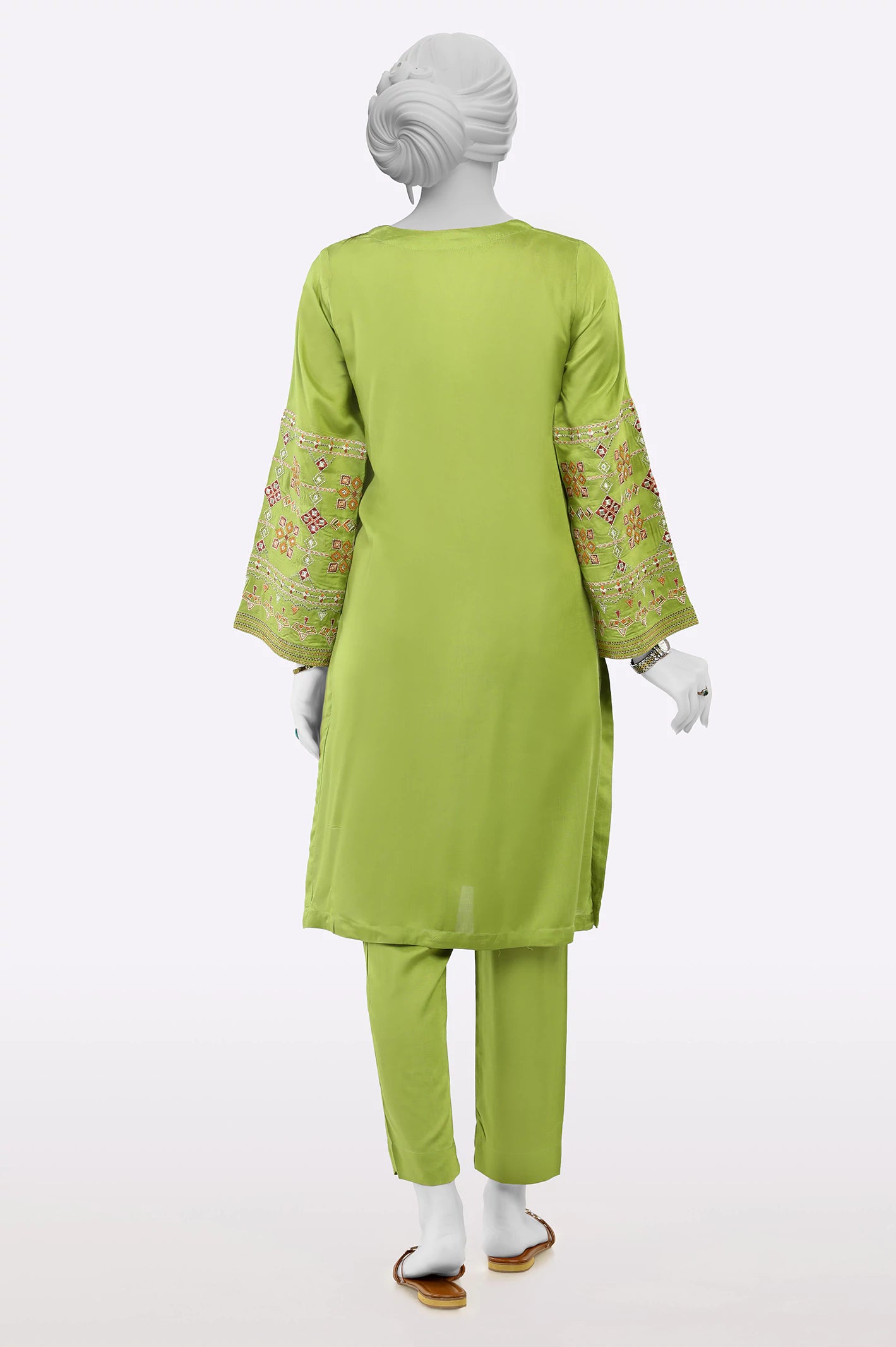 Green Embroidered 2PC