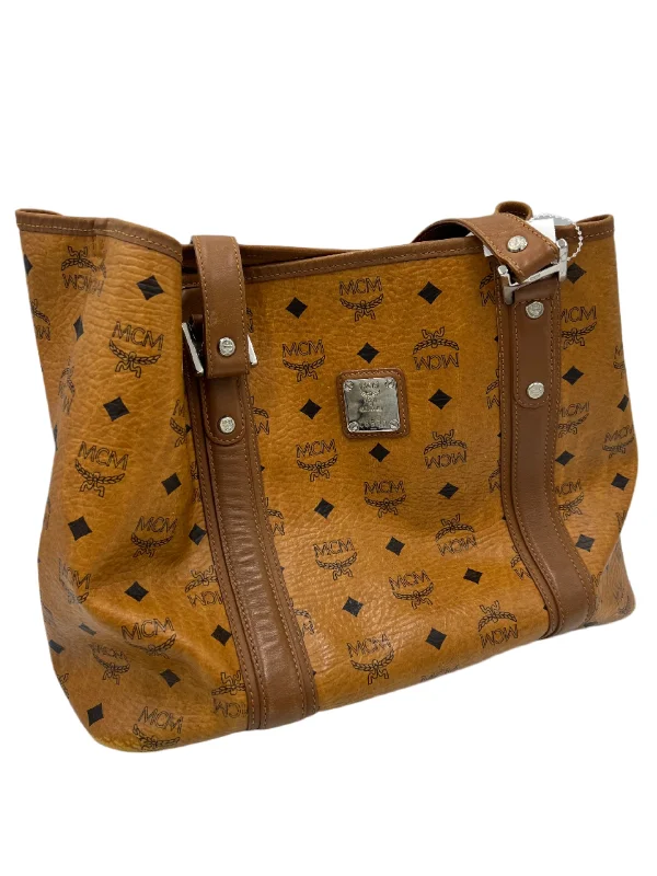 MCM Visetos Cognac Monogram Tote