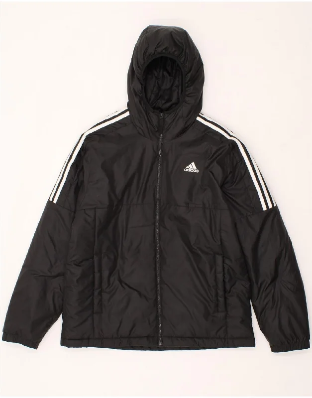 Men's Coats with Multi-Pocket DesignADIDAS Mens Hooded Padded Jacket UK 40 Large Black Polyester Men's Coats with Multi-Pocket DesignADIDAS Mens Hooded Padded Jacket UK 40 Large Black Polyester