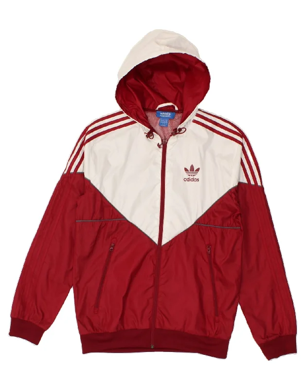 Men's Coats with Breathable FabricADIDAS Mens Hooded Rain Jacket UK 36 Small Red Colourblock Polyester Men's Coats with Breathable FabricADIDAS Mens Hooded Rain Jacket UK 36 Small Red Colourblock Polyester