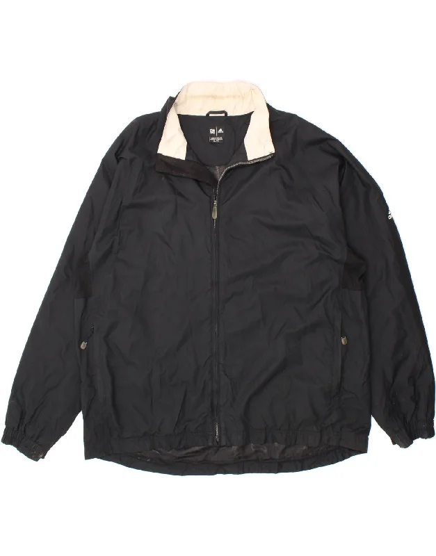 Men's Coats with Removable LiningsADIDAS Mens Rain Jacket UK 42 XL Black Polyester
