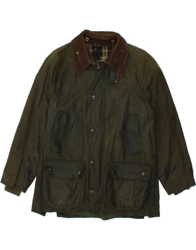 Men's Coats with Breathable FabricBARBOUR Mens Bedale Waxed Cotton Jacket UK 38 Medium Green Cotton